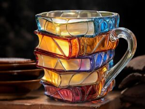 Painted Book Mug