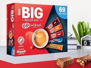 【New User Only】Nestlé Kitkat and Friends Big Biscuit Box | 69 x Chocolate Biscuit Bars – KitKat. Blue Riband. Toffee Crisp | Bulk Chocolate Box 1.357kg  X2 boxes