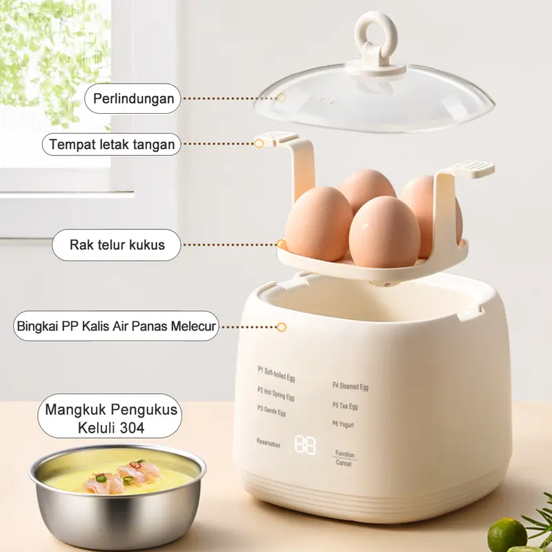 🥚✨ Telur Sempurna Setiap Kali SIMMO Smart Egg Steamer -  Letak Telur • Tekan Butang • Terus Siap Tanpa Gagal - 🔥 Produk Paling Laris Minggu Ini