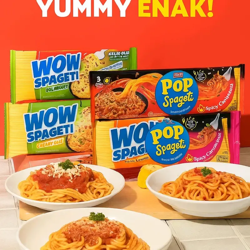 Yummy & Pedas! 🍝 Spaghetti Instan WOW & POP — Hanya RM0.59 🔥